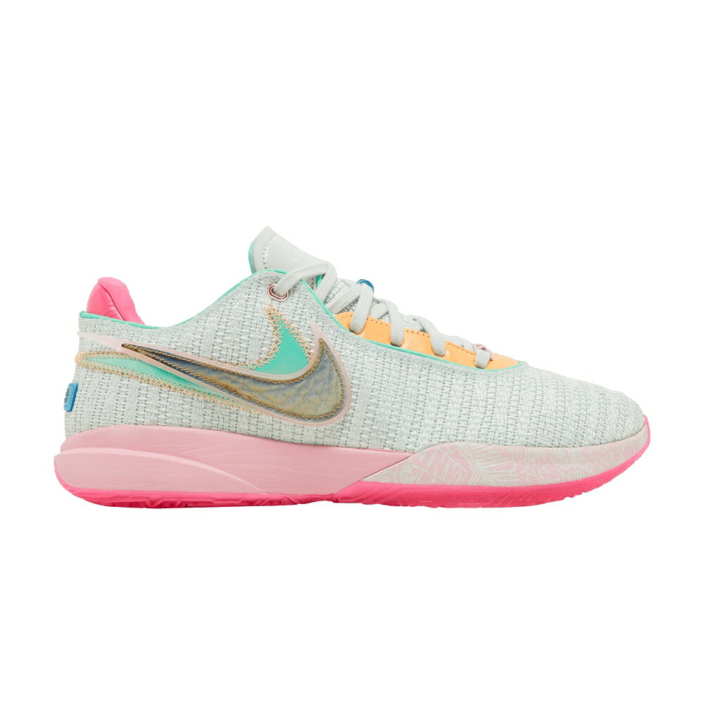 ナイキ レブロン 緑 グリーン ピンク TIME MACHINE スニーカー メンズ NIKE LEBRON 20 / BARELY GREEN MEDIUM SOFT PINK
