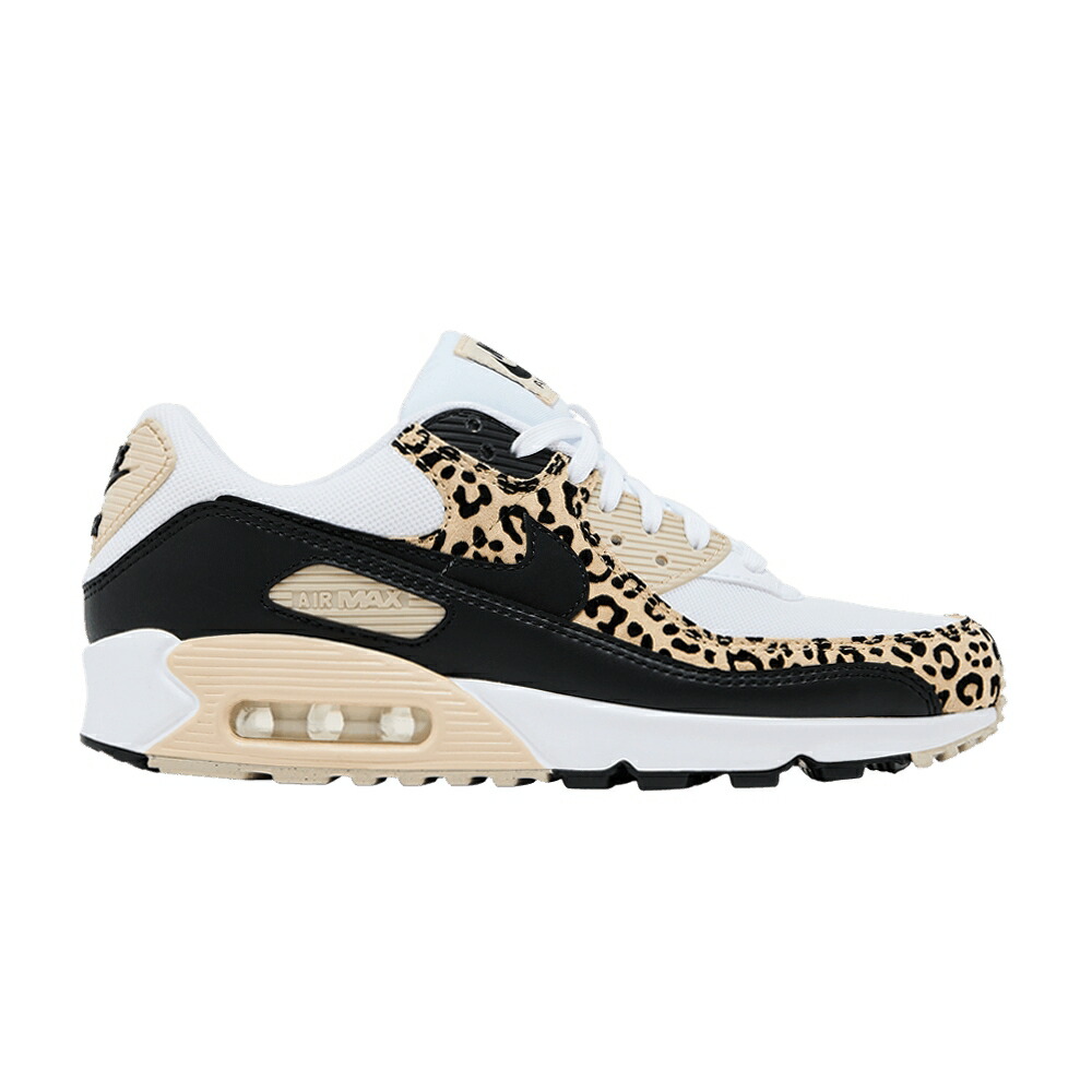ナイキ マックス 白色 ホワイト 黒色 ブラック エアマックス 'LEOPARD' スニーカー レディース NIKE WMNS AIR MAX 90 / WHITE BLACK SANDDRIFT HEMP