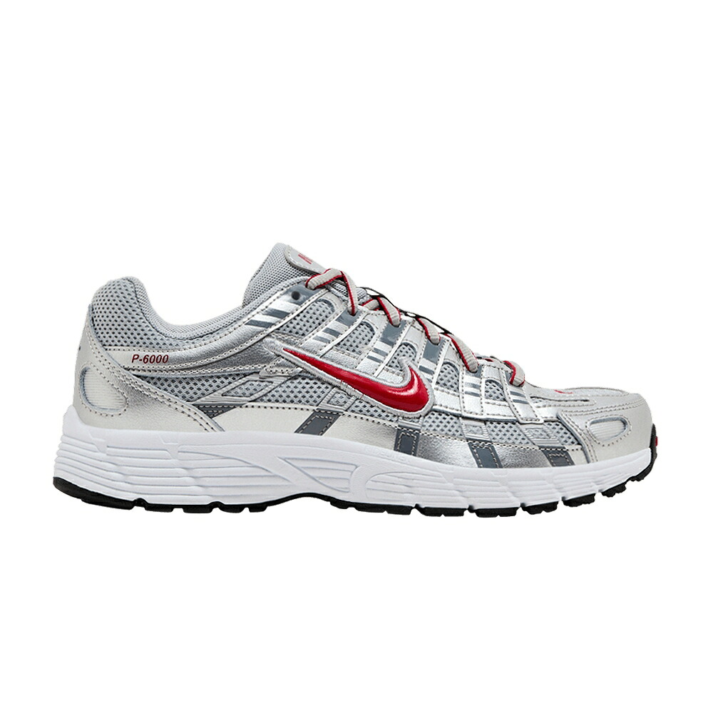 ナイキ しろがね色 しろがね色 冷やりとした \u0027METALLIC RED\u0027 御坊っちゃん キッズ NIKE P-6000 GS SILVER GYM / METALLIC SILVER FLAT SILVER COOL もの言う花 マタニティ スニーカー