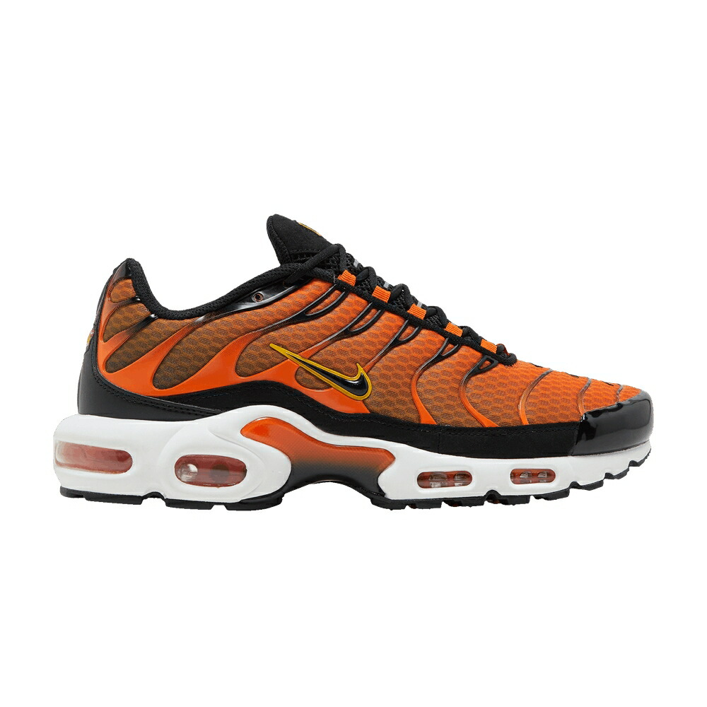 ナイキ マックス 橙 オレンジ 黒色 ブラック 白色 ホワイト エアマックスプラス AFETY BLACK スニーカー メンズ NIKE AIR MAX PLUS ORANGE / SAFETY ORANGE BLACK WHITE