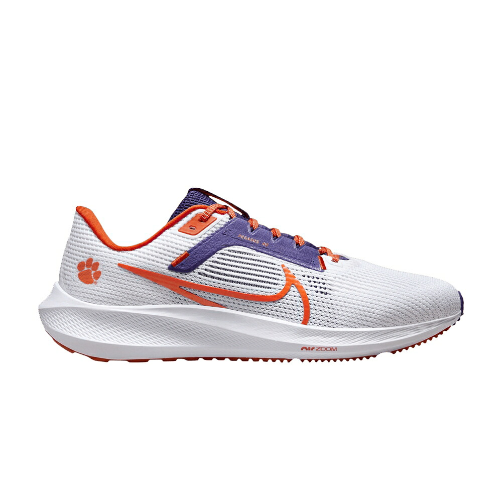ナイキ 望遠レンズ ペガサス 白いこと 白いこと 望遠レンズペガサス \u0027CLEMSON\u0027 スニーカー メンズ NIKE AIR ZOOM PEGASUS 40 / WHITE NEW ORCHID UNIVERSITY