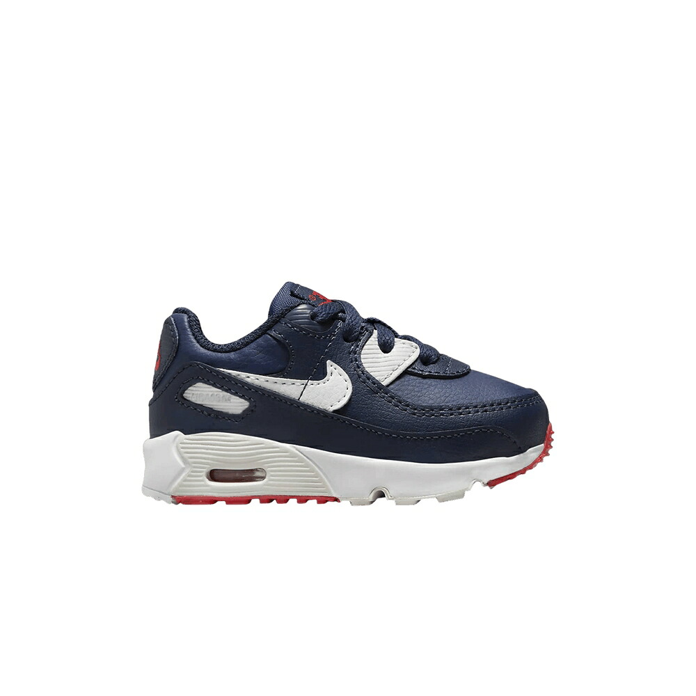 ナイキ マックス レザー トラック 紺色 ネイビー 赤 レッド エアマックス 'OBSIDIAN RED' ベビー NIKE AIR MAX 90 LEATHER TD TRACK / OBSIDIAN MIDNIGHT NAVY TRACK RED|スニケス