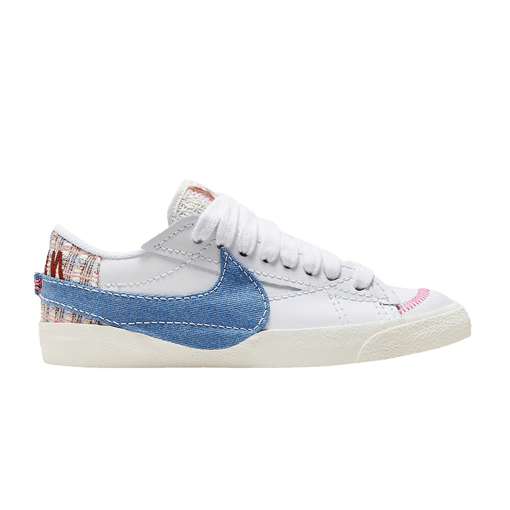 ナイキ ブレイザー ジャンボ 白色 ホワイト 青色 ブルー '77 'DENIM SWOOSH' スニーカー レディース NIKE WMNS BLAZER LOW JUMBO / WHITE BLUE WHISPER SAIL