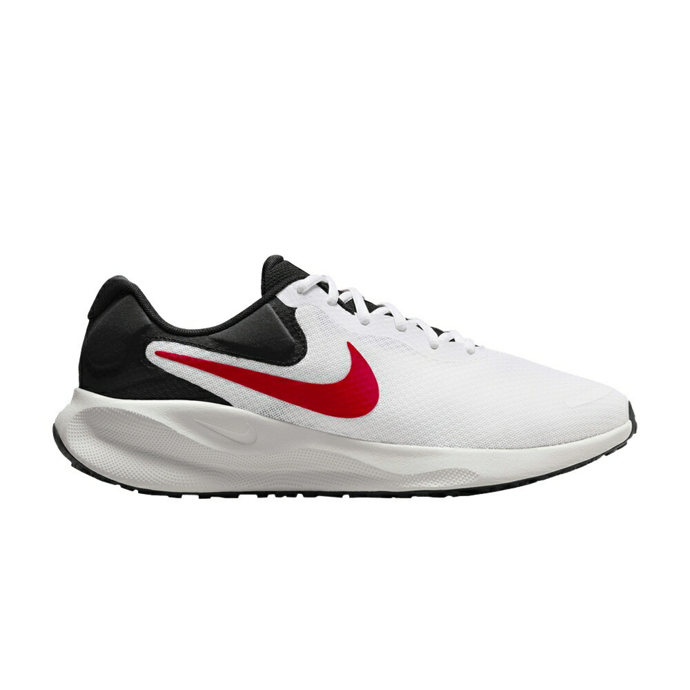 ナイキ レボリューション 黒色 ブラック ファイア 白色 ホワイト 赤 レッド 'WHITE RED' スニーカー メンズ NIKE REVOLUTION 7 BLACK FIRE / WHITE BLACK PHOTON DUST FIRE RED