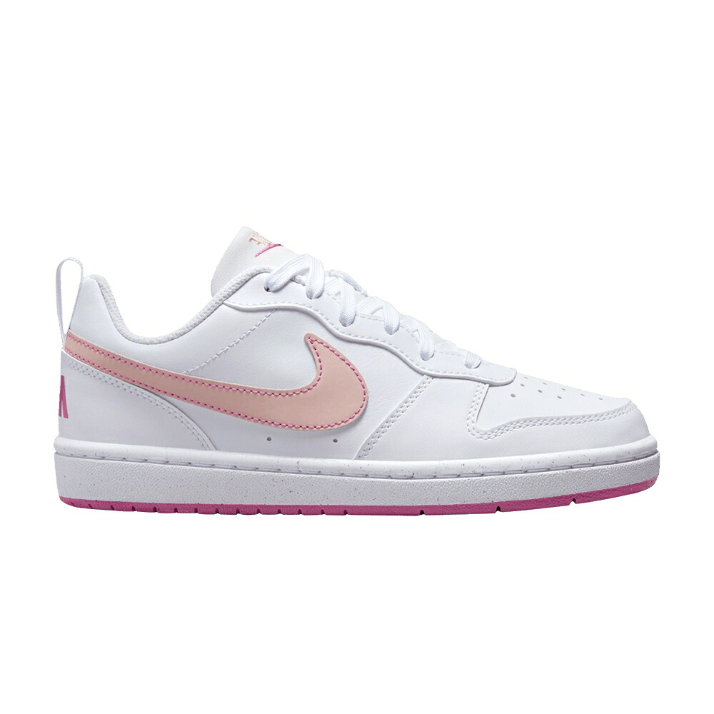 ナイキ コート 白色 ホワイト 橙 オレンジ コートバーロウ 'WHITE PINKSICLE' ジュニア キッズ NIKE COURT BOROUGH LOW RECRAFT GS / WHITE PINKSICLE ARCTIC ORANGE ベビー マタニティ スニーカー｜スニケス