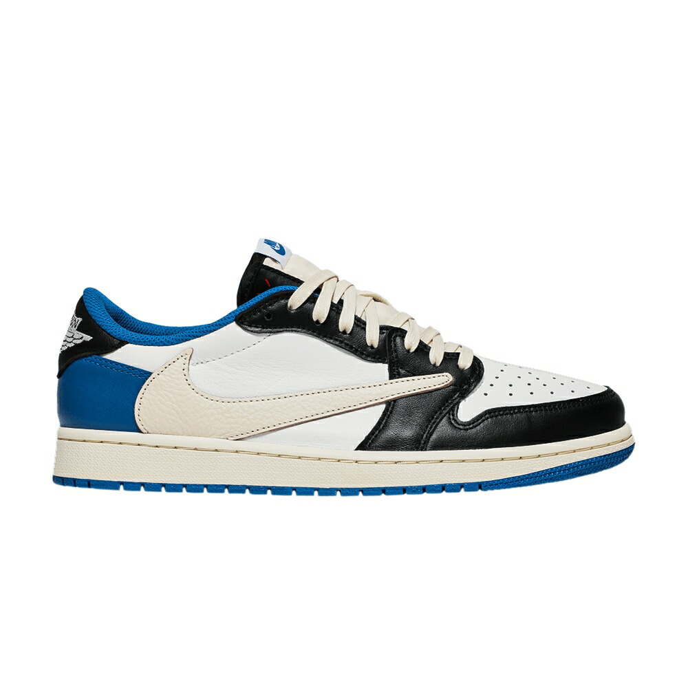 ナイキ 青味 青み 黒いこと 黒いこと エアジョーダン トラヴィススコット スニーカー メンズ AIR JORDAN FRAGMENT DESIGN X TRAVIS SCOTT AIR JORDAN 1 RETRO LOW / SAIL MILITARY BLUE BLACK