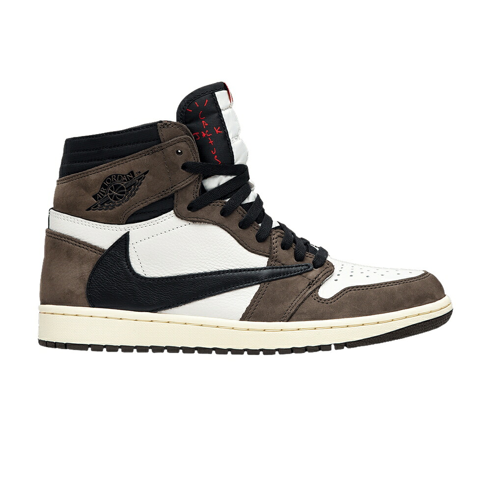 ナイキ ご機嫌 赤 赤いこと エアジョーダン トラヴィススコット \u0027MOCHA\u0027 スニーカー メンズ AIR JORDAN TRAVIS SCOTT X AIR JORDAN 1 RETRO HIGH OG / SAIL DARK MOCHA UNIVERSITY RED