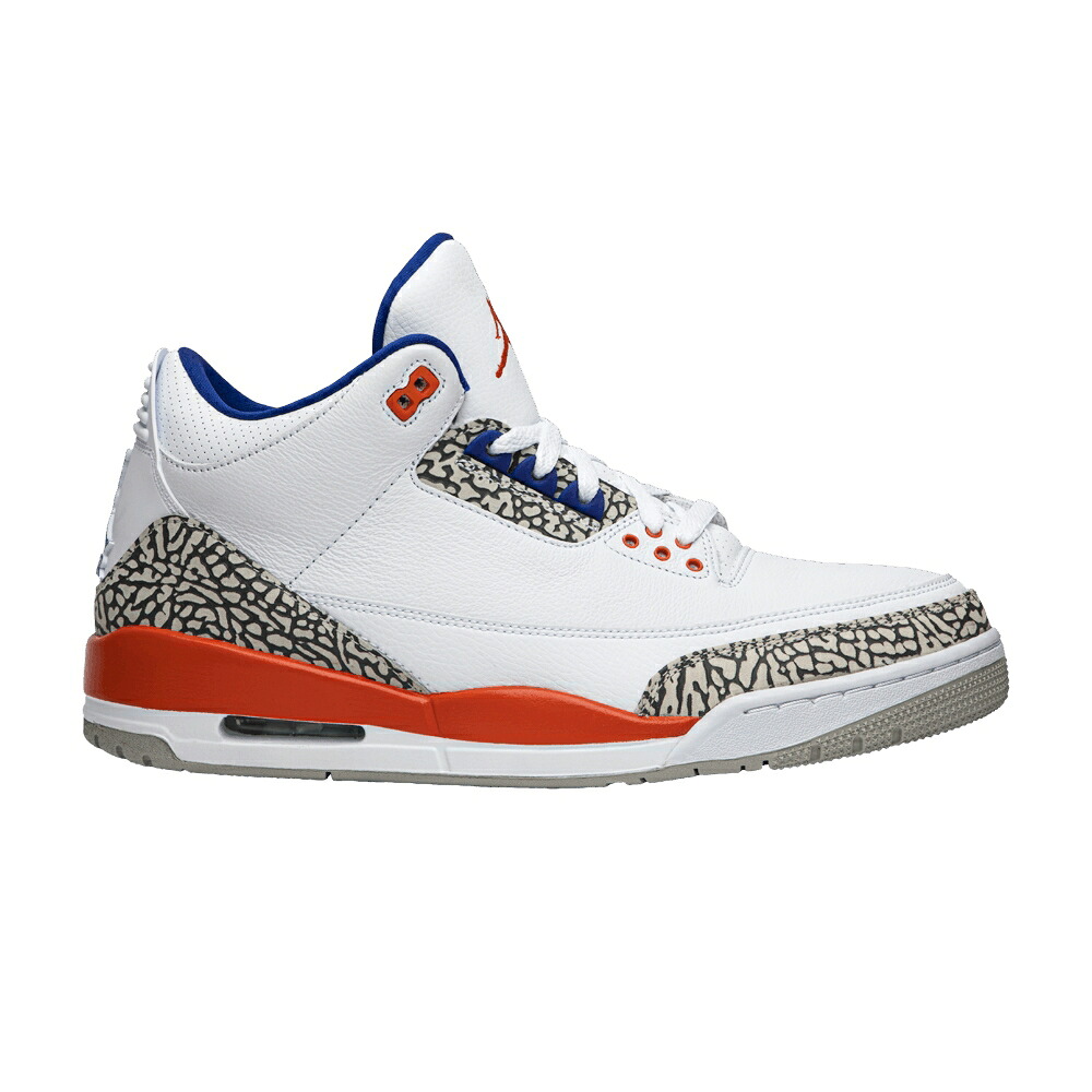 ナイキ 白いこと 白いこと エアジョーダン \u0027KNICKS\u0027 スニーカー メンズ AIR JORDAN AIR JORDAN 3 RETRO / WHITE OLD ROYAL UNIVERSITY