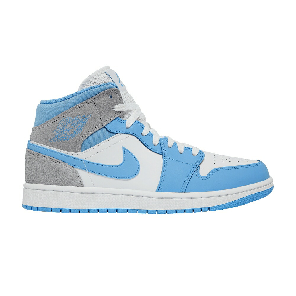 ナイキ ミッド 白色 ホワイト 灰色 グレー 青色 ブルー エアジョーダン UNIVERSITY BLUE スニーカー メンズ AIR JORDAN AIR JORDAN 1 MID SE / WHITE WOLF GREY UNIVERSITY BLUE
