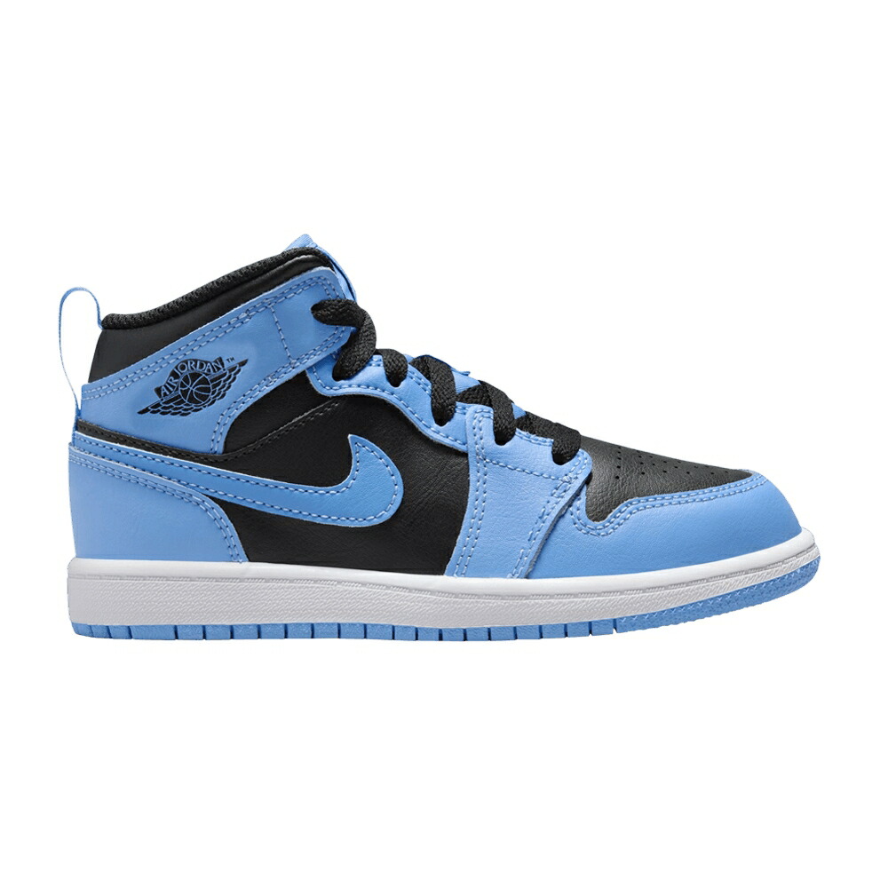 ナイキ ミッド 青色 ブルー 白色 ホワイト 黒色 ブラック エアジョーダン UNIVERSITY BLACK ジュニア キッズ AIR JORDAN AIR JORDAN 1 MID PS BLUE / UNIVERSITY BLUE WHITE BLACK ベビー マタニティ スニーカ
