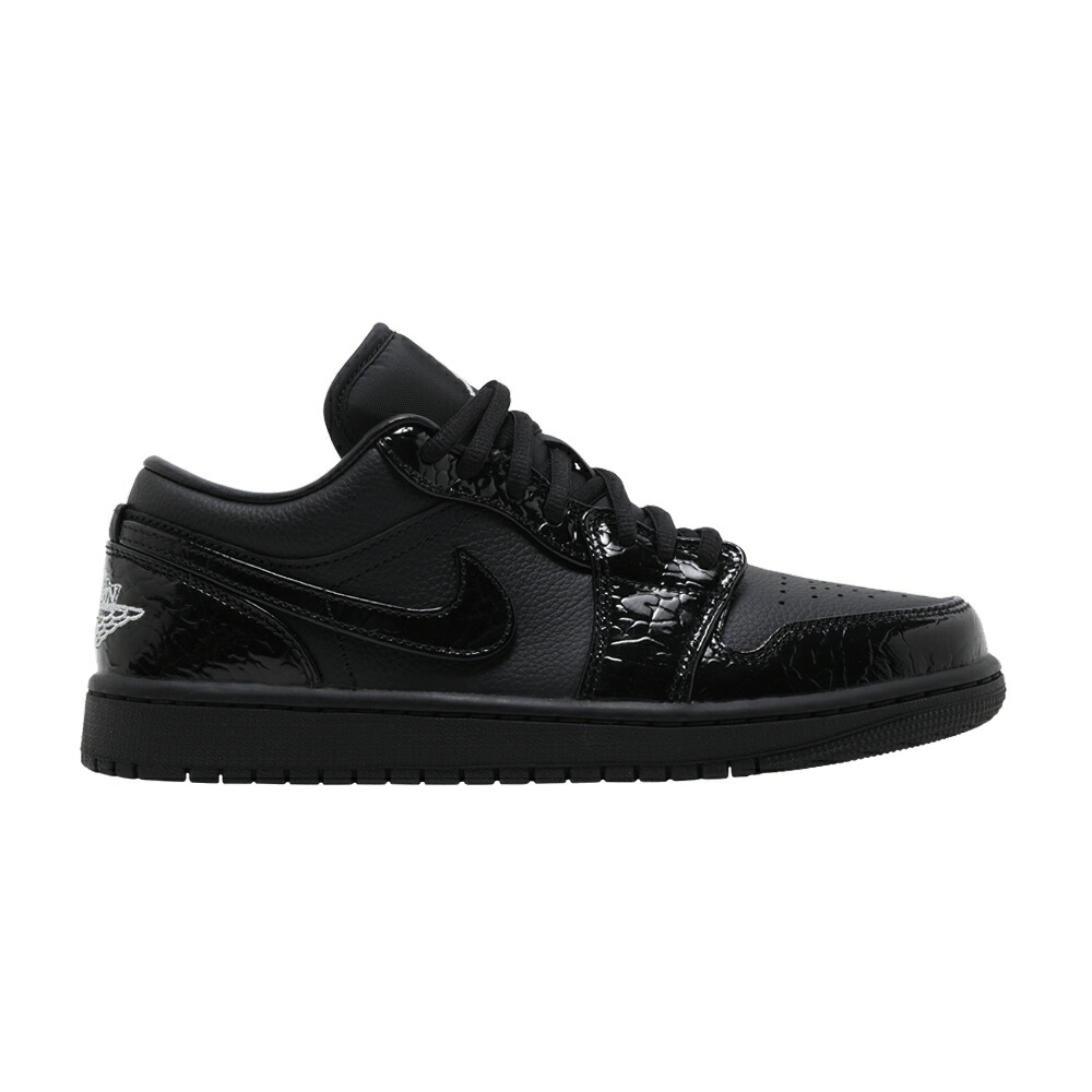 ナイキ 黒色 ブラック 白色 ホワイト 銀色 シルバー エアジョーダン 'BLACK CROC' スニーカー レディース AIR JORDAN WMNS AIR JORDAN 1 LOW SE / BLACK WHITE METALLIC SILVER 55,440円