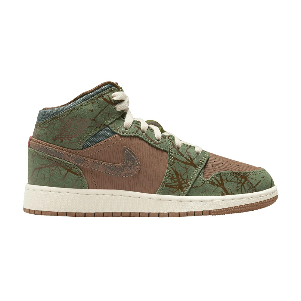 ナイキ ミッド 赤銅色 赤銅色 エアジョーダン \u0027TREELINE\u0027 お坊っちゃん キッズ AIR JORDAN AIR JORDAN 1 MID GS / ARCHAEO BROWN TREELINE COCONUT もの言う花 マタニティ スニーカー