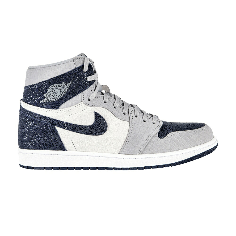 ナイキ ハイ 灰色 グレー 白色 ホワイト カレッジ 紺色 ネイビー エアジョーダン 'GEORGETOWN' スニーカー メンズ AIR JORDAN AIR JORDAN 1 RETRO HIGH OG PE / WOLF GREY WHITE COLLEGE NAVY｜スニケス 589,720円