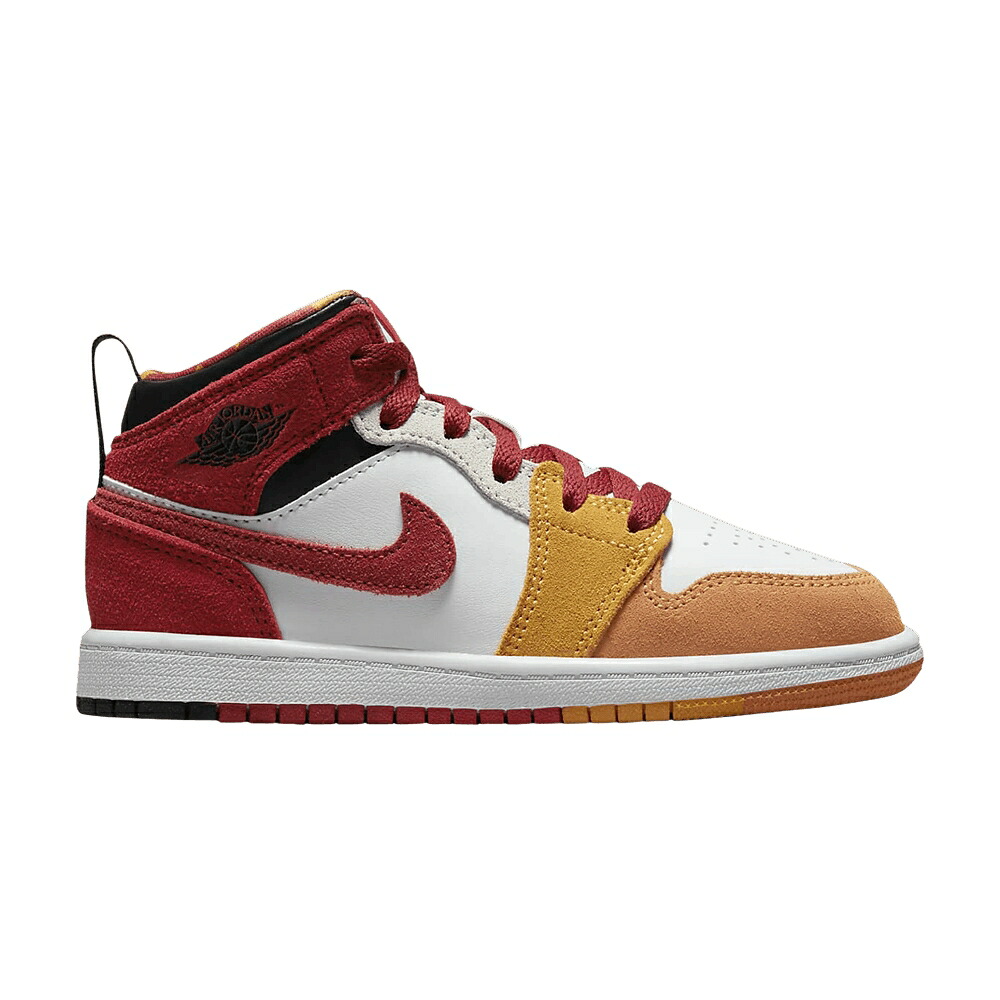 ナイキ ミッド 黒色 ブラック ゴールド エアジョーダン 'PICNIC' ジュニア キッズ AIR JORDAN AIR JORDAN 1 MID SE PS / PAPRIKA BLACK CANYON GOLD ベビー マタニティ スニーカー｜スニケス