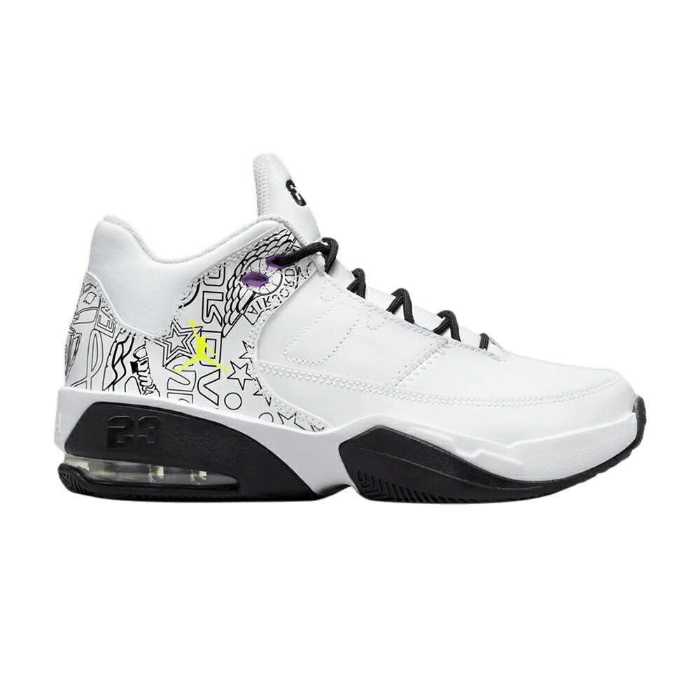 ナイキ マックス オーラ 白色 ホワイト 黒色 ブラック 紫 バイオレット エアジョーダン 'DIY' ジュニア キッズ AIR JORDAN AIR JORDAN MAX AURA 3 SE GS / WHITE BLACK HYPER VIOLET ベビー マタニティ スニ｜スニケス