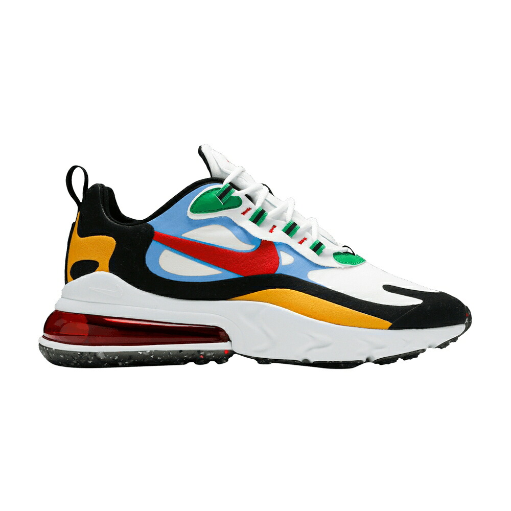 ナイキ マックス リアクト 白いこと 白いこと ゴールド 大気圏マックス \u0027MULTICOLOR\u0027 スニーカー メンズ NIKE AIR MAX 270 REACT \u0027MULTI-COLOR\u0027 / WHITE WHITE UNIVERSITY GOLD