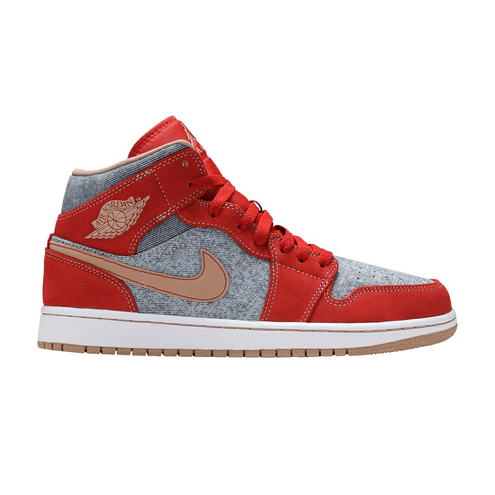 ナイキ ミッド 白色 ホワイト エアジョーダン 'DENIM RED' スニーカー メンズ AIR JORDAN AIR JORDAN 1 MID / CINNABAR HEMP WHITE 55,500円