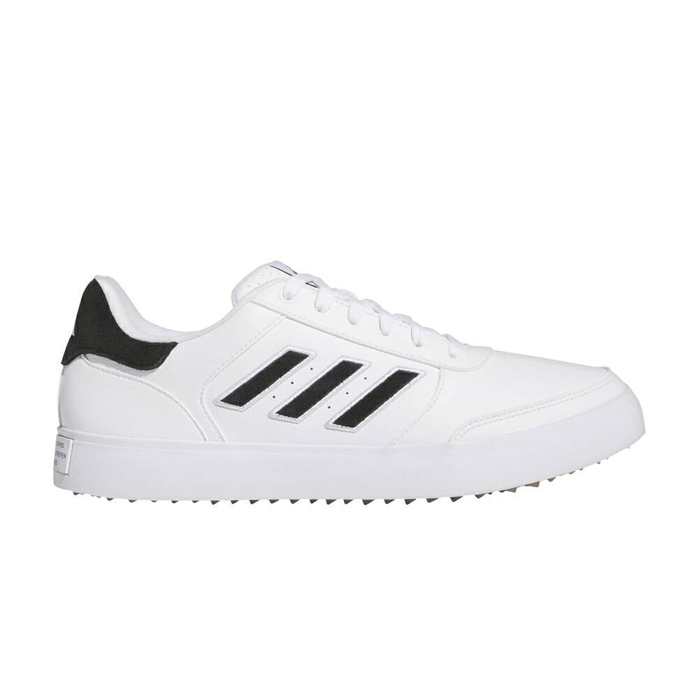 アディダス ゴルフ 白色 ホワイト コア 黒色 ブラック 'WHITE BLACK' スニーカー メンズ ADIDAS RETROCROSS 24 SPIKELESS GOLF / CLOUD WHITE CORE BLACK GUM｜スニケス