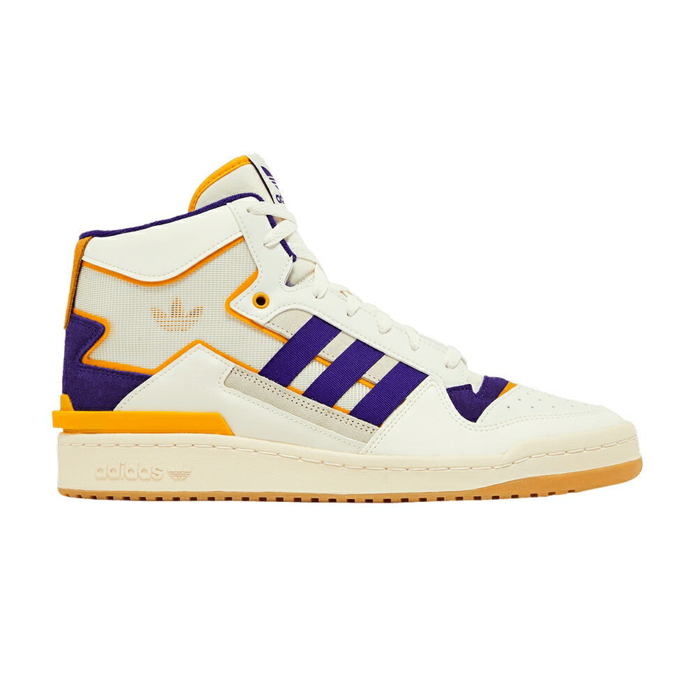 アディダス 討論会 ミッド 白いこと 白いこと 紫 パープル \u0027INSIDE GOLD\u0027 スニーカー メンズ ADIDAS FORUM EXHIBIT MID OUT - WHITE PURPLE / OFF WHITE COLLEGIATE PURPLE