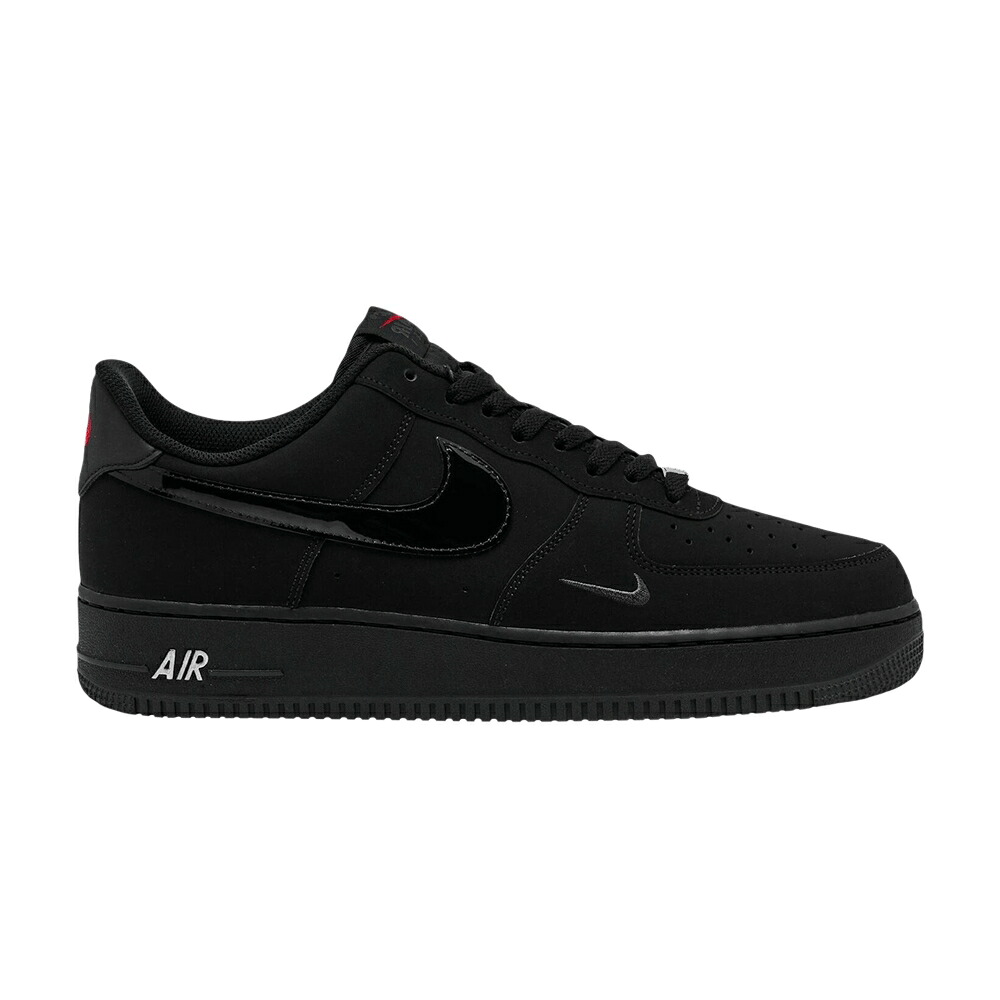 ナイキ 専売特許 黒いこと 黒いこと 薄墨色 薄墨色 空軍 \u002707 \u0027BLACK SWOOSH\u0027 スニーカー メンズ NIKE AIR FORCE 1 LOW LV8 PATENT / BLACK BLACK DARK SMOKE GREY