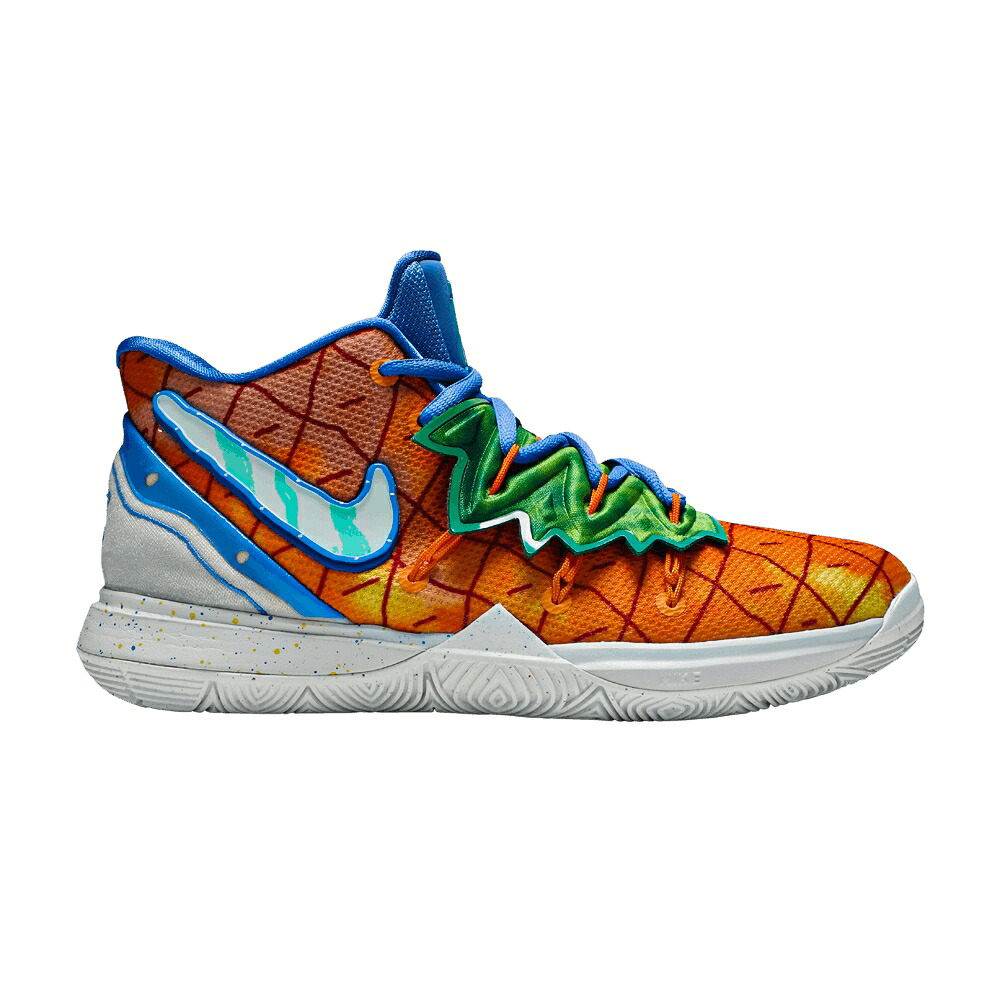 ナイキ 海綿質シリング カイリー 橙 オレンジ色 \u0027PINEAPPLE HOUSE\u0027 お坊っちゃん キッズ NIKE SPONGEBOB SQUAREPANTS X KYRIE 5 GS / ORANGE PEEL TEAL TINT もの言う花 マタニティ スニーカー