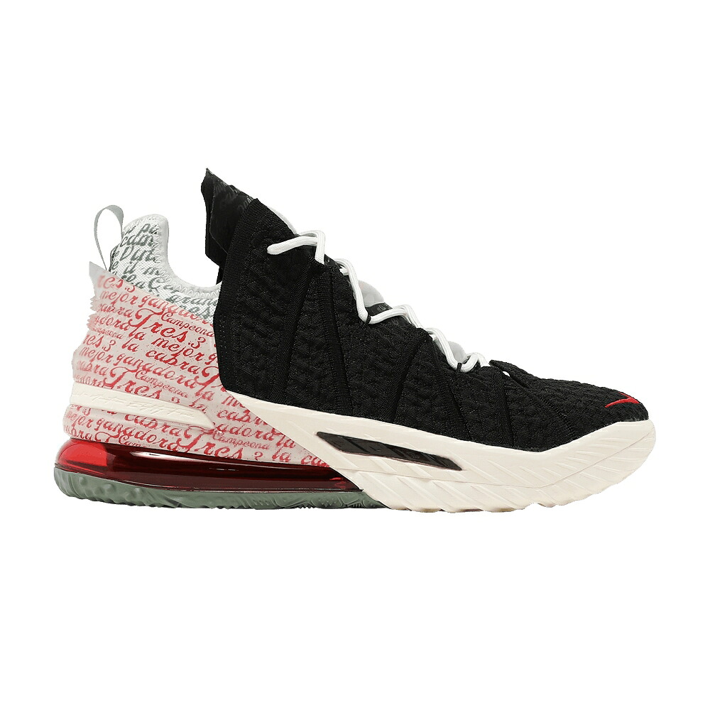 ナイキ レブロン 黒色 ブラック 赤 レッド アイボリー 'LA CABRA' スニーカー メンズ NIKE DIANA TAURASI X LEBRON 18 / BLACK UNIVERSITY RED PALE IVORY