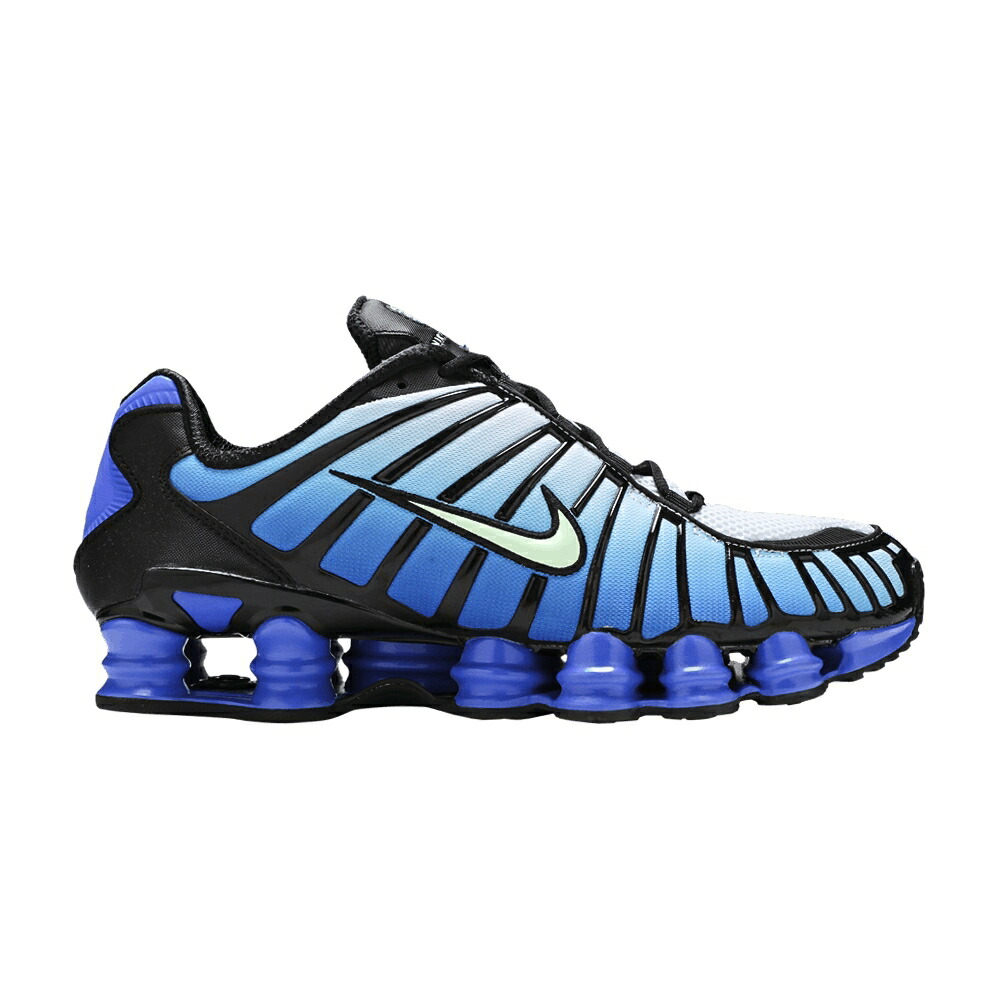 ナイキ ショックス 黒色 ブラック 緑 グリーン 青色 ブルー RACER BLUE スニーカー メンズ NIKE SHOX TL / BLACK VAPOR GREEN RACER BLUE