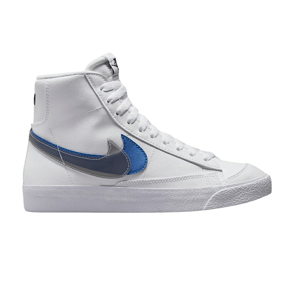 ナイキ ブレイザー ミッド スウッシュ スウォッシュ 白色 ホワイト 'DOUBLE ROYAL' ジュニア キッズ NIKE BLAZER MID NEXT NATURE GS SWOOSH - WHITE HYPER / WHITE HYPER ROYAL SUMMIT WHITE ベビー マタニティ スニ