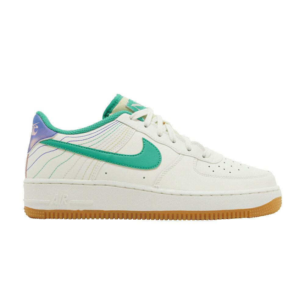 ナイキ さくら色 青碧 青碧 空軍 \u0027POWER PLAY\u0027 お坊っちゃん キッズ NIKE AIR FORCE 1 LV8 3 GS OF / SAIL MEDIUM SOFT PINK BLUE JOY もの言う花 マタニティ スニーカー