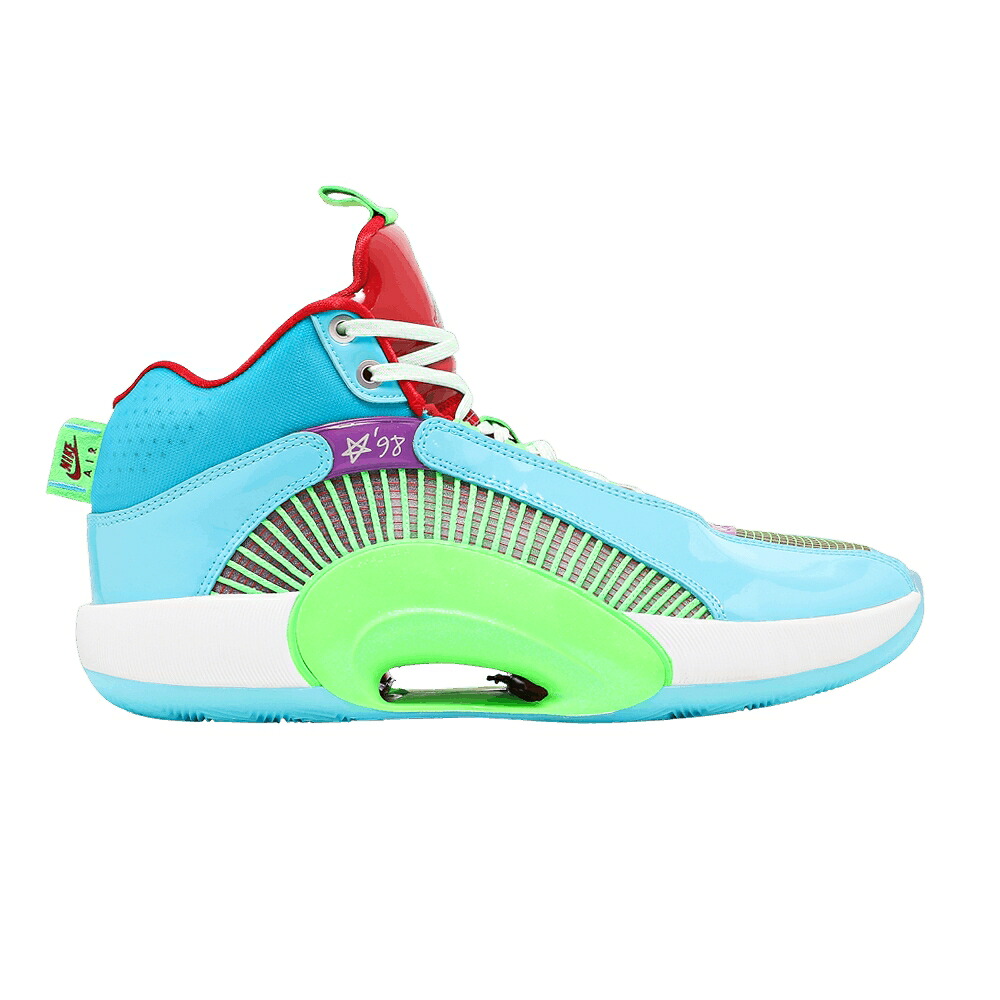 ナイキ 青碧 青碧 緑 緑であること エアジョーダン \u0027GREATEST GIFT\u0027 スニーカー メンズ AIR JORDAN JAYSON TATUM X AIR JORDAN 35 / BLUE FURY GREEN SPARK UNIVERSITY