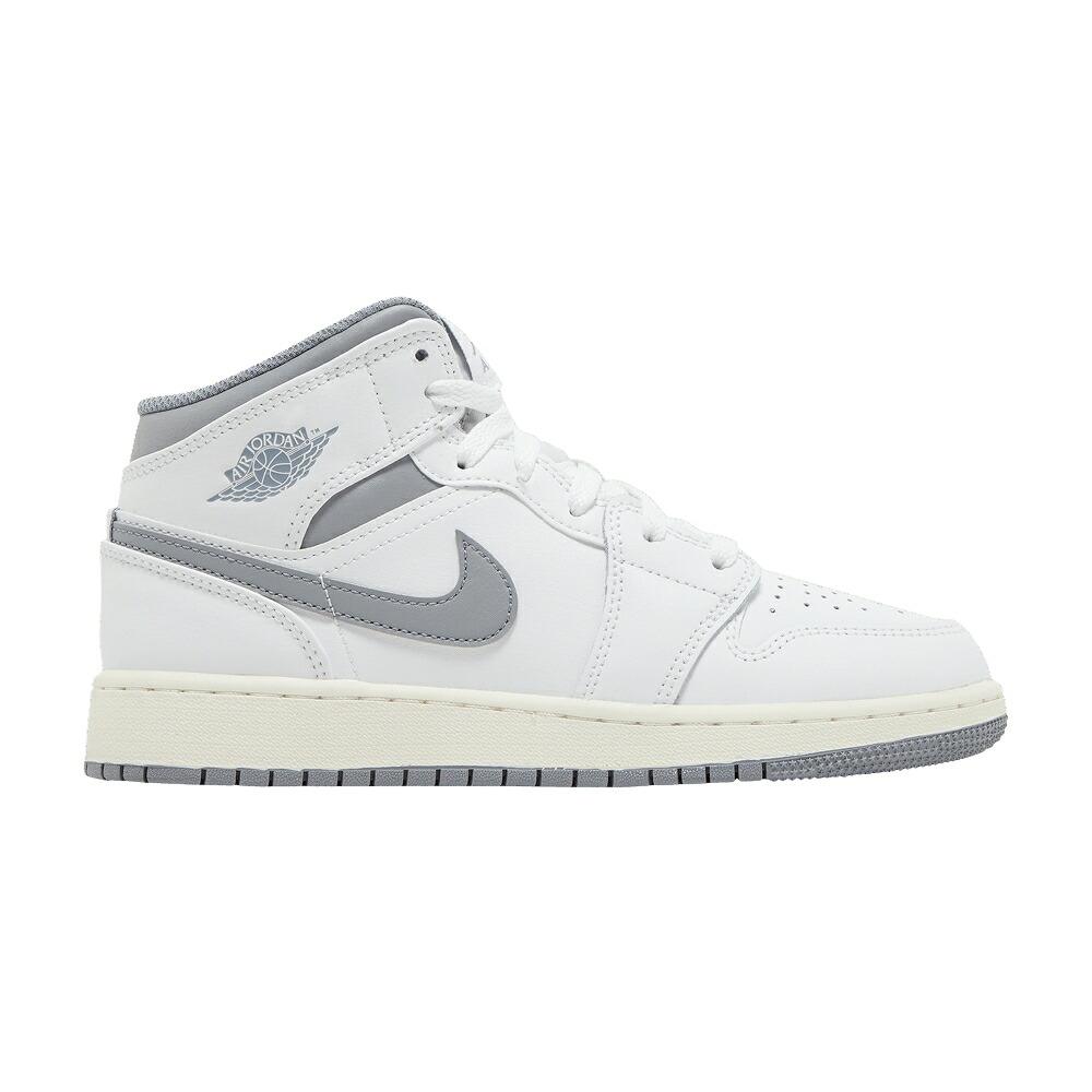 ナイキ ミッド 白いこと 白いこと ステルス エアジョーダン \u0027NEUTRAL GREY\u0027 お坊っちゃん キッズ AIR JORDAN AIR JORDAN 1 MID GS / WHITE STEALTH もの言う花 マタニティ スニーカー