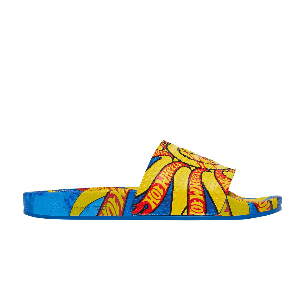 アディダス アディレッタ 青み 青色 ゴールド 中核グループ 黒いこと 黒いこと スニーカー メンズ ADIDAS SEAN WOTHERSPOON X HOT WHEELS ADILETTE SLIDES / BLUE BIRD BOLD GOLD CORE BLACK