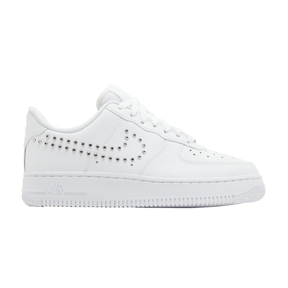 ナイキ 白いこと 白いこと しろがね色 しろがね色 プラチナム 空軍 \u002707 \u0027STUDDED SWOOSH\u0027 スニーカー レディース NIKE WMNS AIR FORCE 1 / WHITE METALLIC SILVER PLATINUM