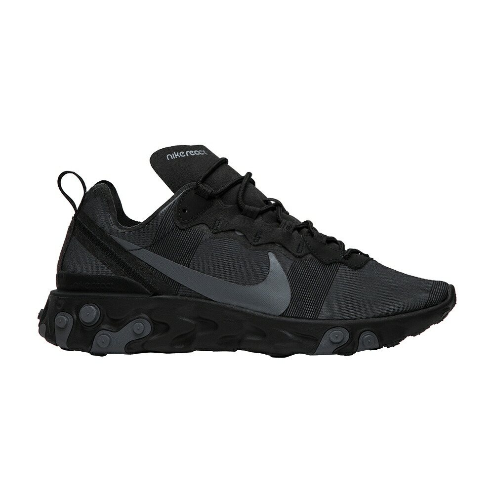 ナイキ リアクト エレメント 黒色 ブラック 灰色 グレー 'TRIPLE BLACK' スニーカー メンズ NIKE REACT ELEMENT 55 / BLACK BLACK DARK GREY