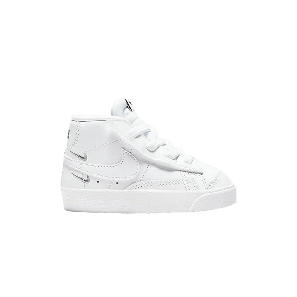 ナイキ ブレイザー ミッド 白色 ホワイト 黒色 ブラック '77 'SISTERHOOD SILVER' ベビー NIKE BLAZER MID SE TD - WHITE METALLIC / WHITE HYPER ROYAL WHITE BLACK
