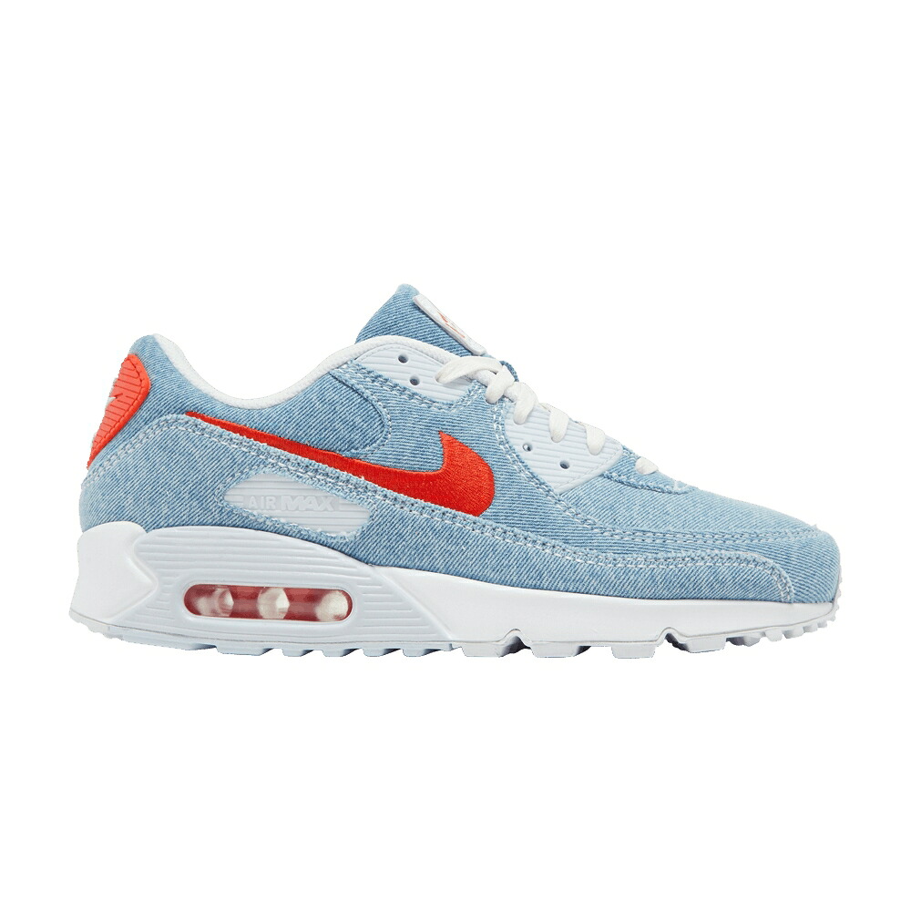 ナイキ マックス 赤 赤いこと 白いこと 白いこと エア湖マックス \u0027DENIM\u0027 スニーカー メンズ NIKE AIR MAX 90 / MULTI COLOR HABANERO RED WHITE