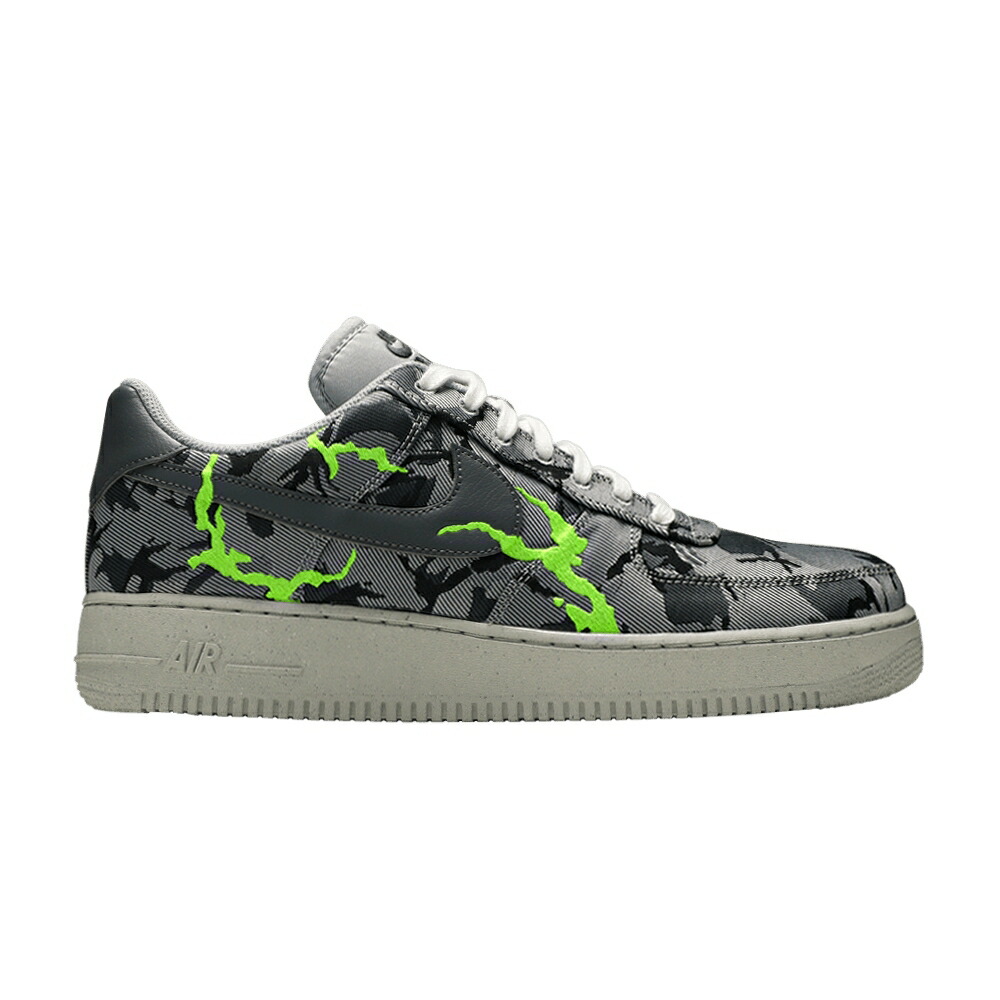 ナイキ 灰色 グレー 緑 グリーン エアフォース 07 GREY CAMO スニーカー メンズ NIKE AIR FORCE 1 LX / LIGHT SMOKE GREY ELECTRIC GREEN