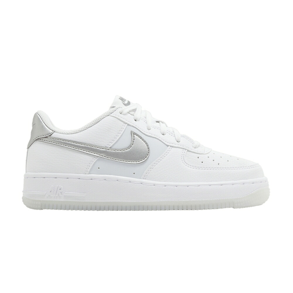 ナイキ 白いこと 白いこと 純一無雑 プラチナム 空軍 \u0027WHITE GREY\u0027 お坊っちゃん キッズ NIKE AIR FORCE 1 GS FOOTBALL / WHITE PURE PLATINUM FOOTBALL もの言う花 マタニティ スニーカー