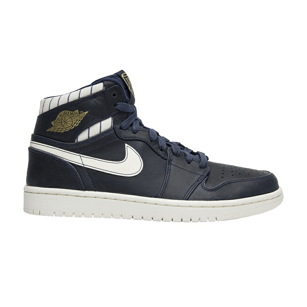 ナイキ ご機嫌 紺色 米国海軍 ゴールド エアジョーダン \u0027JETER\u0027 スニーカー メンズ AIR JORDAN AIR JORDAN 1 RETRO HIGH / MIDNIGHT NAVY METALLIC GOLD SAIL