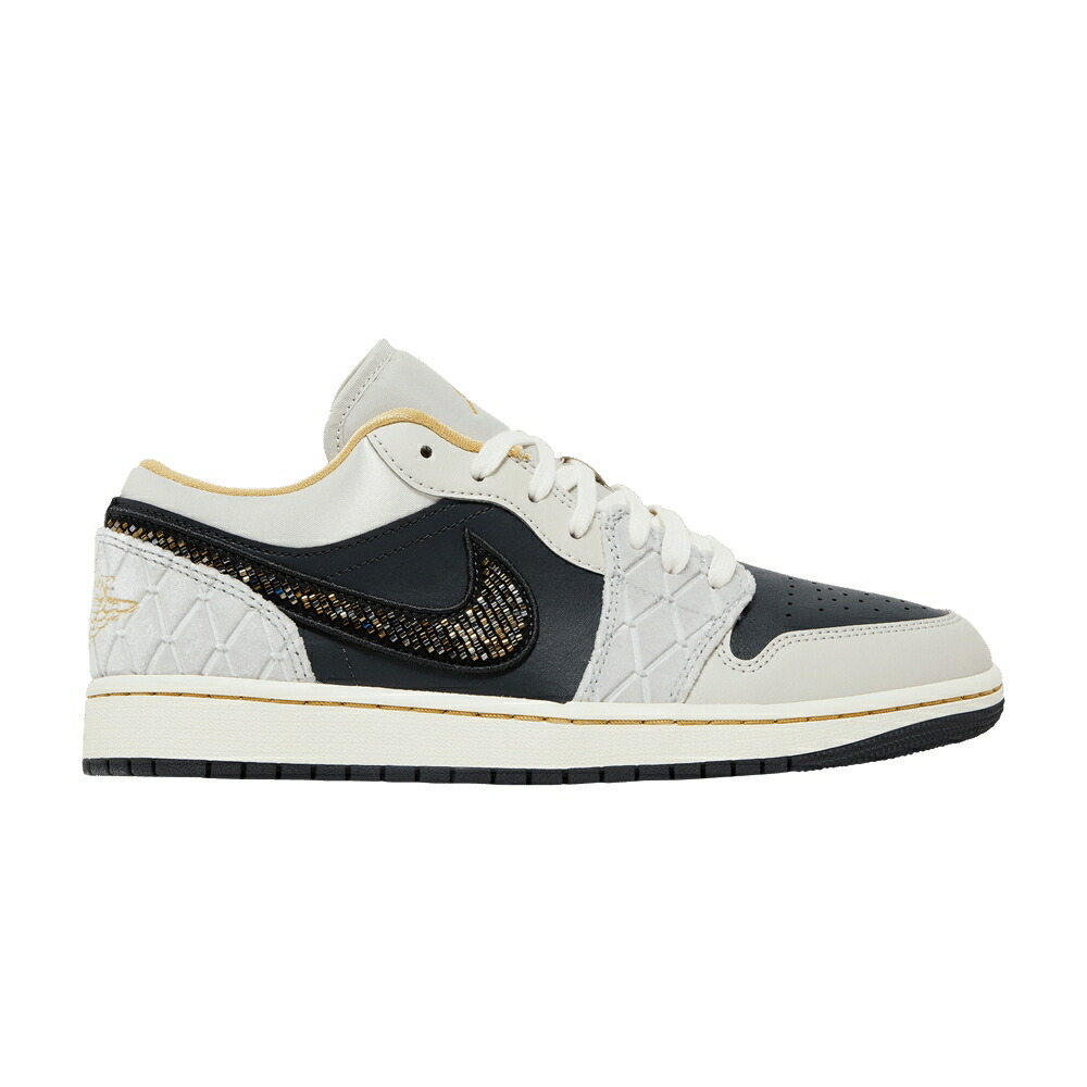ナイキ エアジョーダン BEADED SWOOSH スニーカー メンズ AIR JORDAN AIR JORDAN 1 LOW SE / ANTHRACITE LIGHT BONE SAIL WOLF