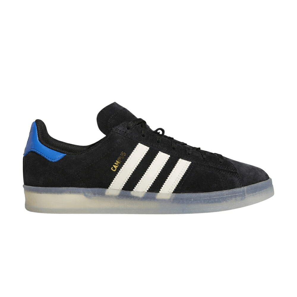 アディダス スケートボード キャンパス コア 黒色 ブラック 白色 ホワイト 青色 ブルー THINK THOUGHTS スニーカー メンズ ADIDAS MAXALLURE SKATEBOARDS X CAMPUS ADV BEAUTIFUL / CORE BLACK CLOUD WHITE BLUE BIRD