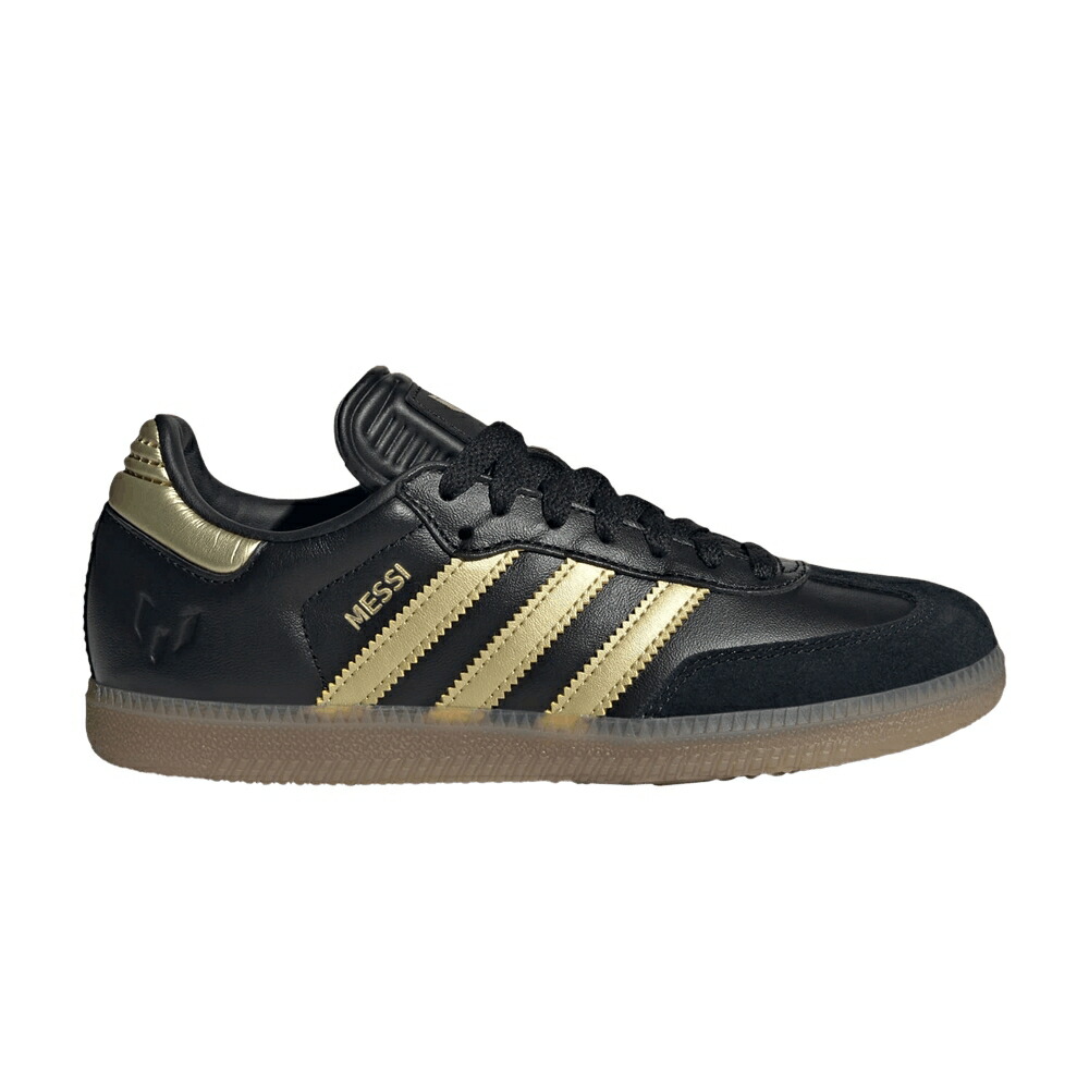 アディダス サンバ 中核グループ 黒いこと 黒いこと ゴールド \u0027TRIUNFO DORADO\u0027 スニーカー メンズ ADIDAS LIONEL MESSI X SAMBA K / CORE BLACK GOLD METALLIC GUM