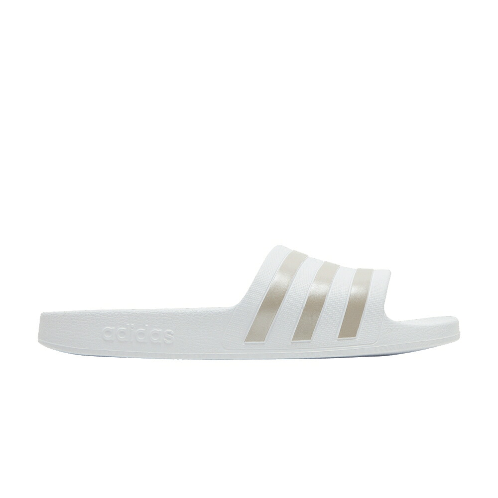 アディダス アディレッタ アクア プラチナム 白いこと 白いこと \u0027WHITE METALLIC\u0027 スニーカー メンズ ADIDAS ADILETTE AQUA SLIDES PLATINUM / CLOUD WHITE PLATINUM METALLIC