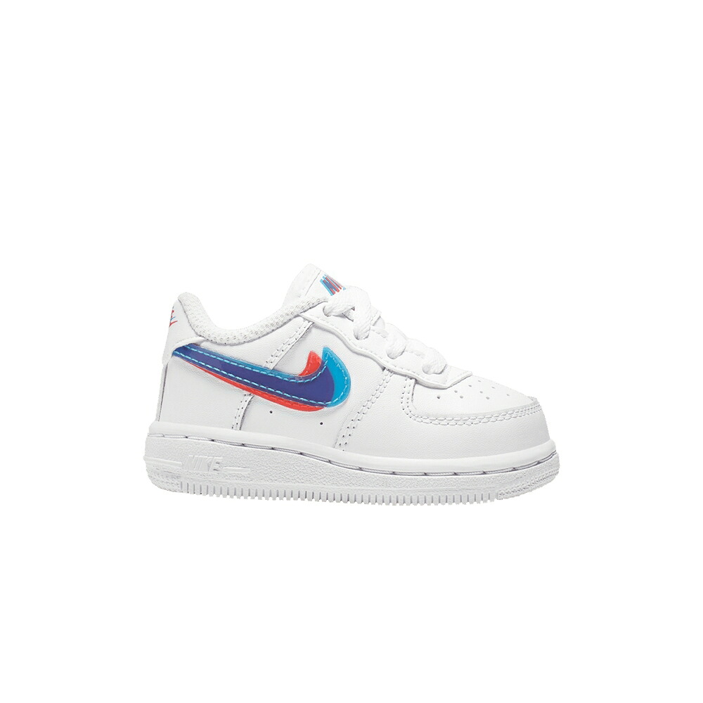 ナイキ 白いこと 白いこと 青碧 青碧 クリムゾン 空軍 \u00273D GLASSES\u0027 もの言う花 NIKE AIR FORCE 1 LV8 KSA TD / WHITE BLUE HERO BRIGHT CRIMSON