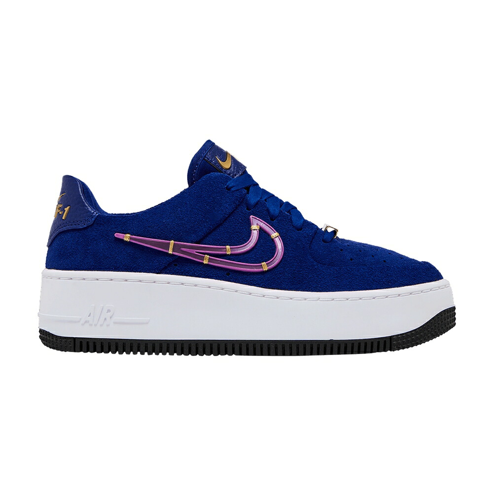 ナイキ ディープ 青み 青色 ゴールド 空軍 \u0027DEEP BLUE\u0027 スニーカー レディース NIKE WMNS AIR FORCE 1 SAGE LOW LX ROYAL / DEEP ROYAL BLUE METALLIC GOLD