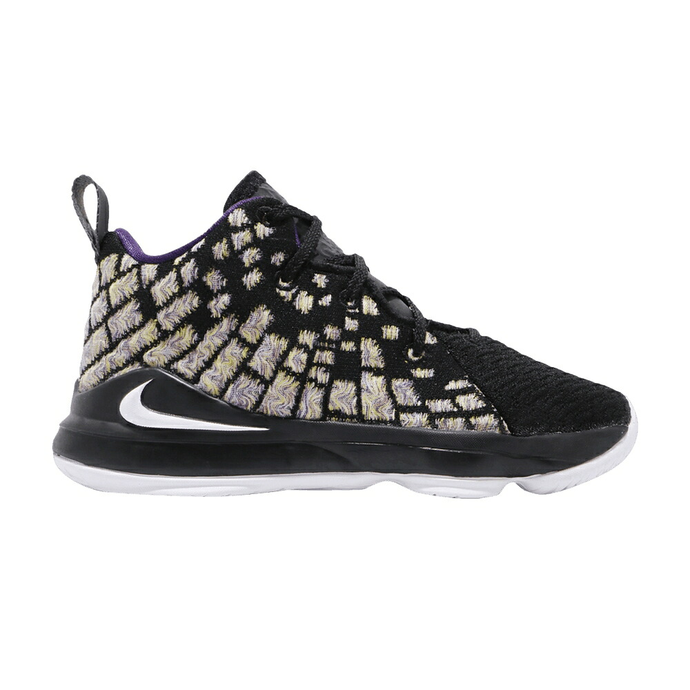 ナイキ レブロン 黒色 ブラック 白色 ホワイト 'LAKERS' スニーカー メンズ NIKE LEBRON 17 BP / BLACK WHITE EGGPLANT AMARILLO｜スニケス