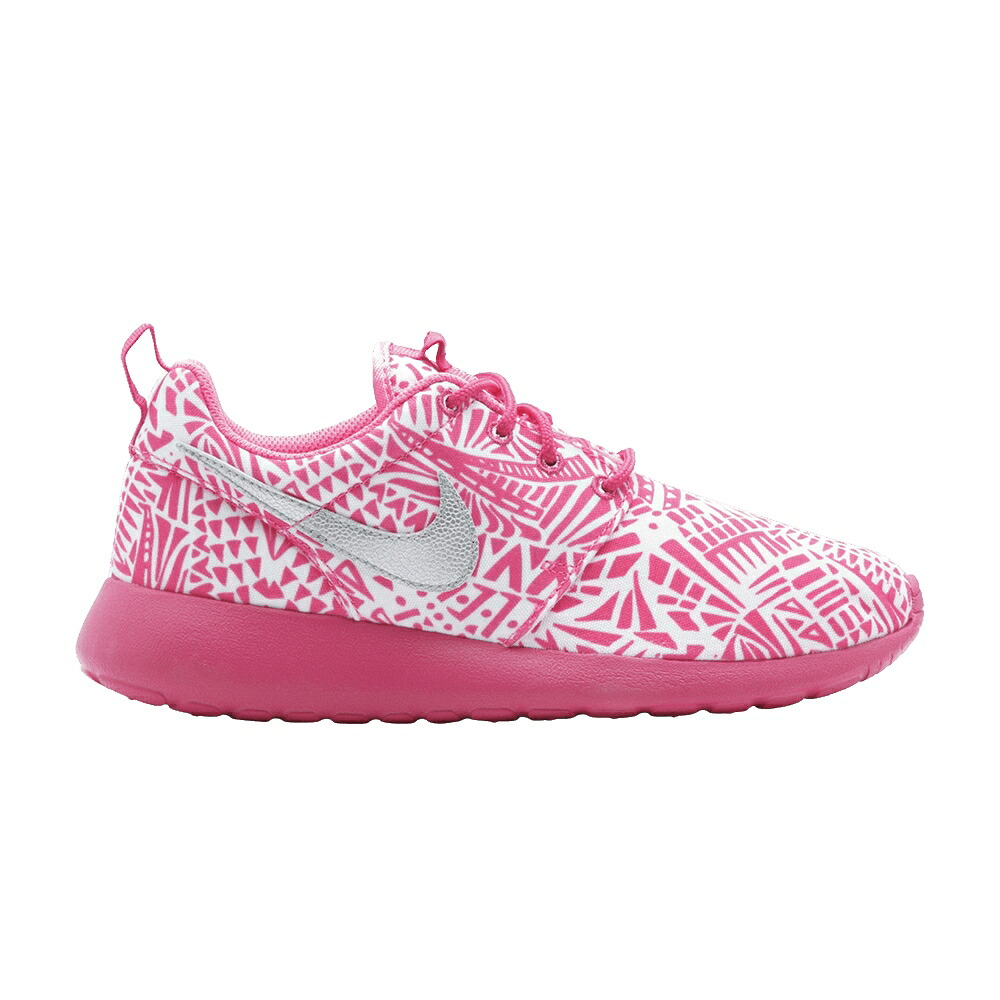 ナイキ 置き目シラン しろがね色 しろがね色 白いこと 白いこと サクラ色 \u0027WHITE PINK\u0027 お坊っちゃん キッズ NIKE ROSHERUN PRINT GS SILVER / WHITE METALLIC SILVER VIVID PINK もの言う花 マタニティ スニーカー