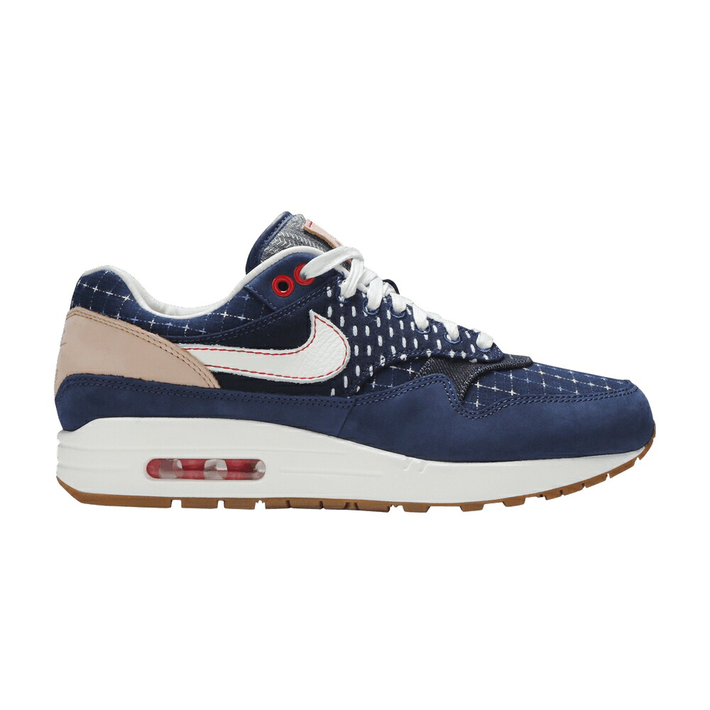 ナイキ マックス 青み 青色 大気圏マックス \u0027BLUE VOID\u0027 スニーカー メンズ NIKE DENHAM X AIR MAX 1 / BLUE VOID COASTAL BLUE VACHETTA