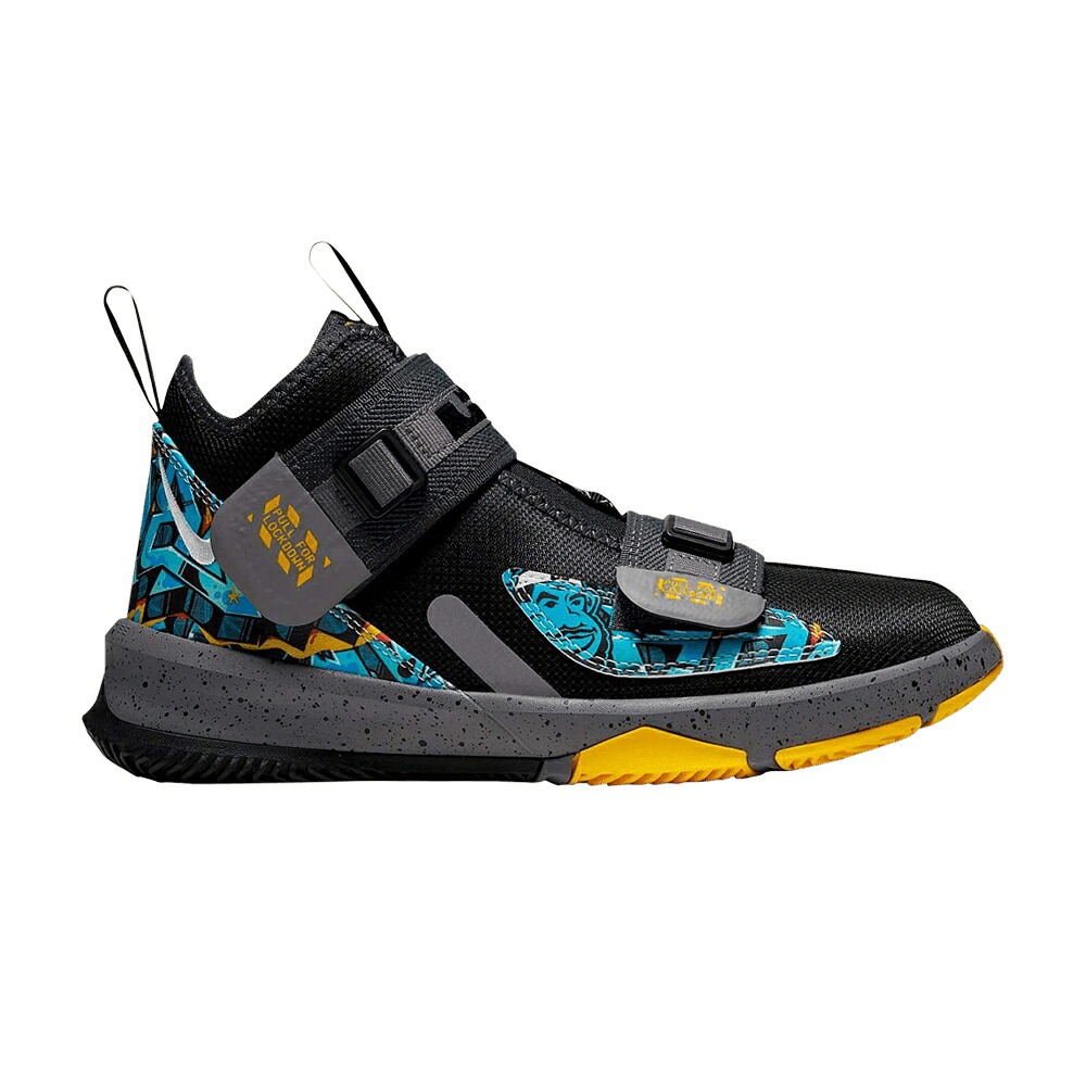 ナイキ レブロン ソルジャー サー青二才 黒いこと 黒いこと ゴールド スニーカー メンズ NIKE LEBRON SOLDIER 13 BG / BLACK UNIVERSITY GOLD GUNSMOKE