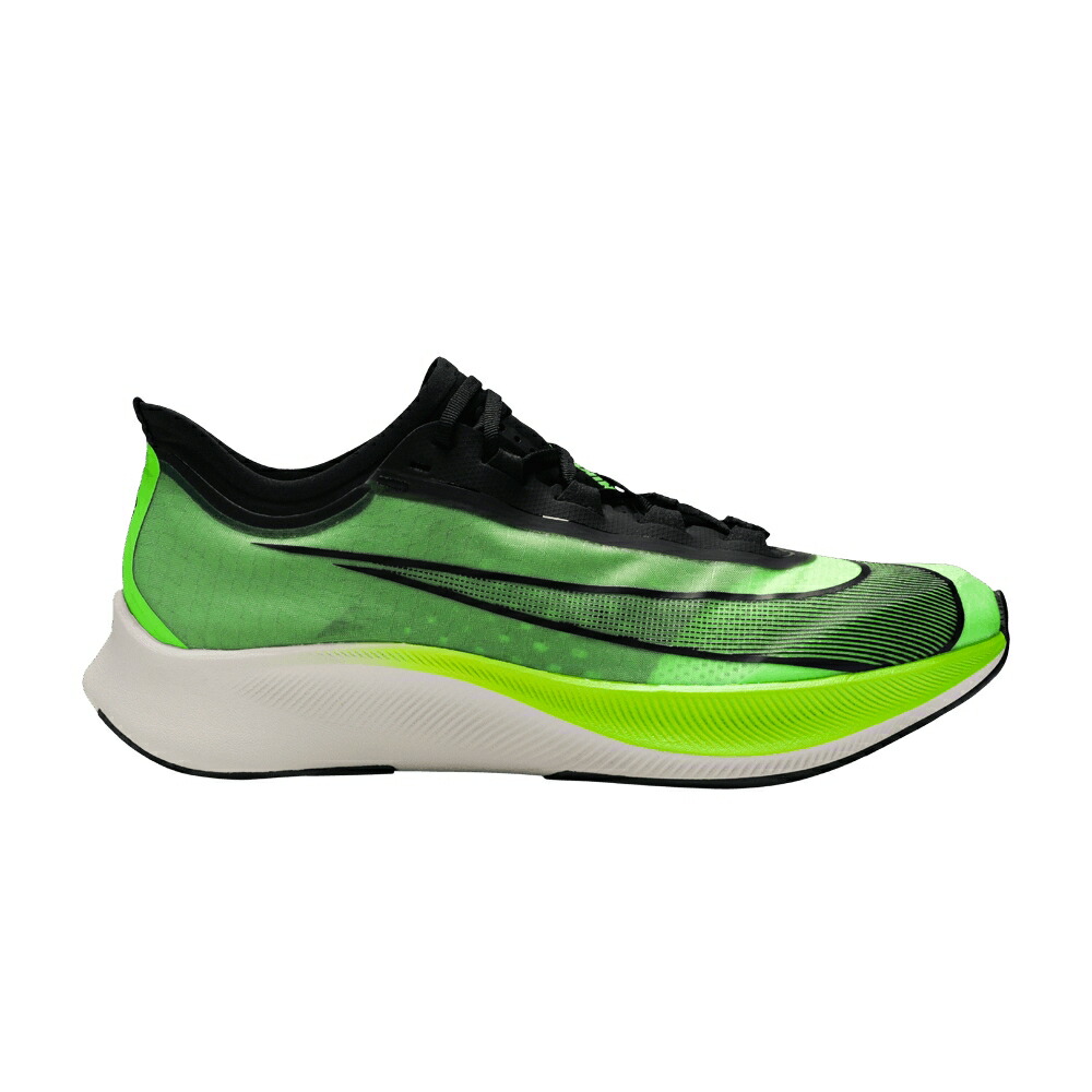 ナイキ 望遠レンズ 緑 緑であること 黒いこと 黒いこと 望遠レンズ飛球 \u0027ELECTRIC GREEN\u0027 スニーカー メンズ NIKE ZOOM FLY 3 / ELECTRIC GREEN BLACK VAPOR GREEN